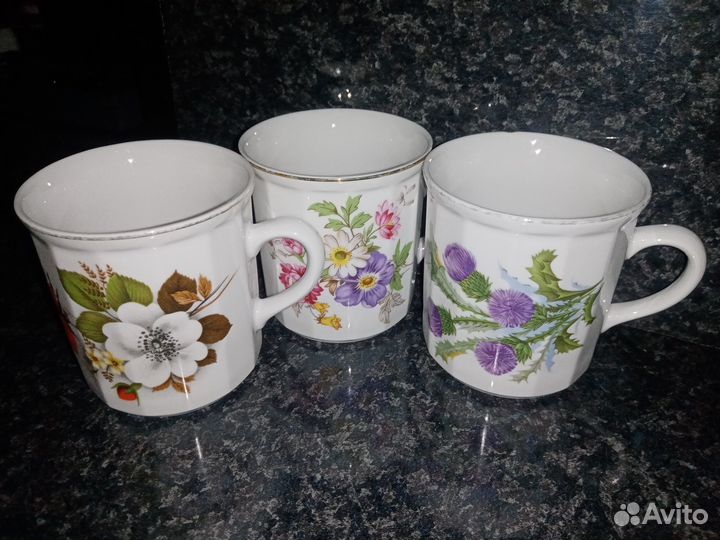 Original Bohemia чашки (фарфор, Чехия, 1990е)