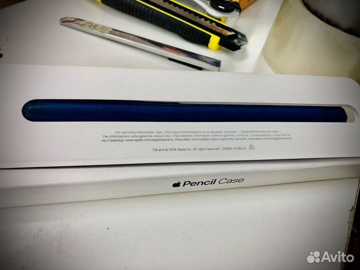 Apple Pencil 1 Leather Case Чехол Синий