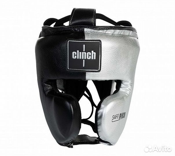Шлем боксерский clinch punch 2.0 черно-серебристый