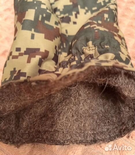 Рукавицы трехпалые утеплённые