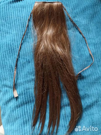 Каштановый Хвост шиньон из натуральных волос