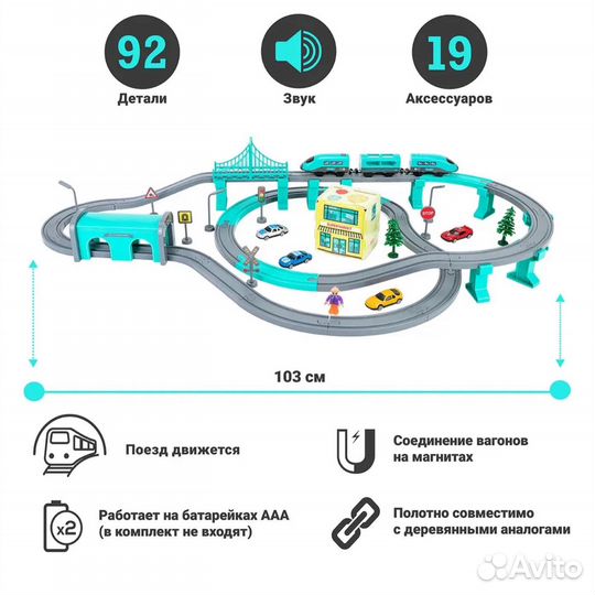 Железная дорога с электропоездом
