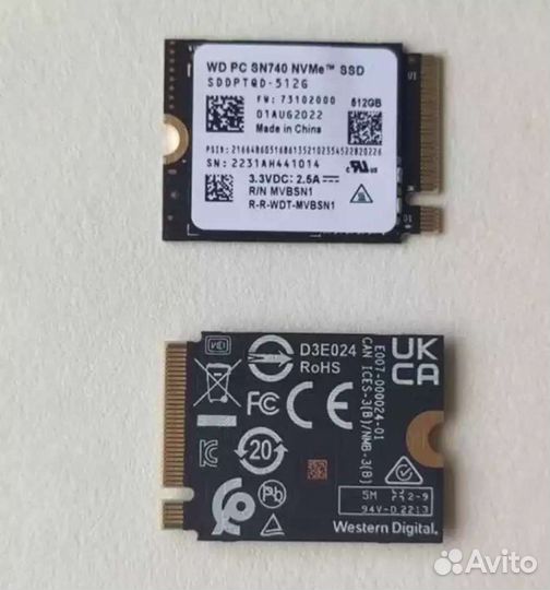 WD M.2 2230 SN740 256gb,512gb,1tb,2tb Нов. Гар