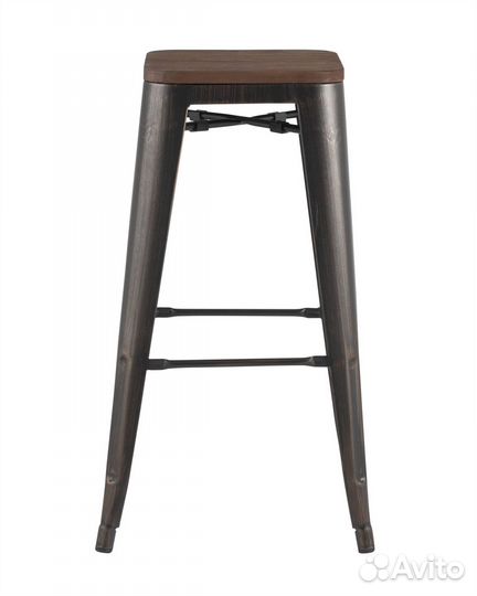Стул барный tolix wood черный патина золото