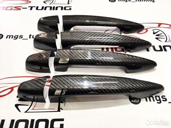 Накладки на ручки дверей карбон BMW X5/6