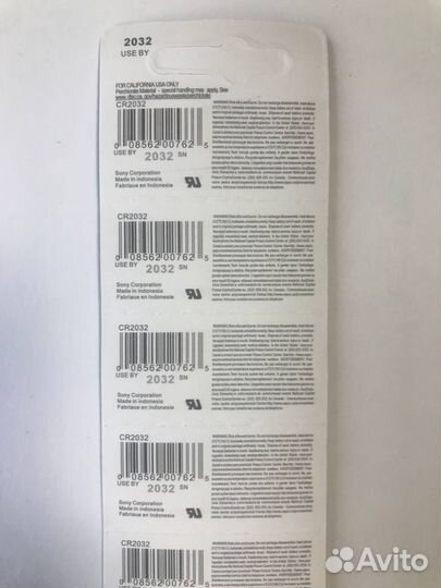 Батарейки sony/Panasonic CR2032/2025/2016