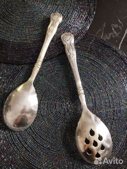 Винтажные салатные ложки. Серебрение