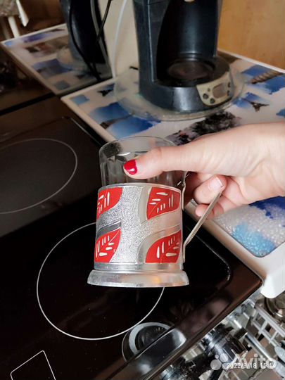 Подстаканник СССР с граненым стаканом