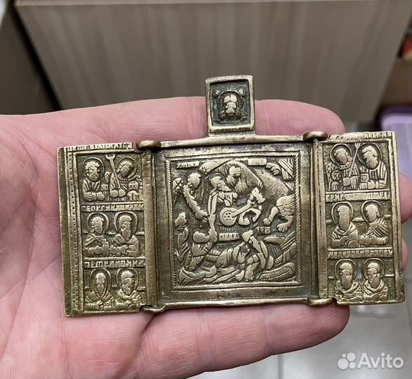 Икона складень Огненное восхождение пророка Илии