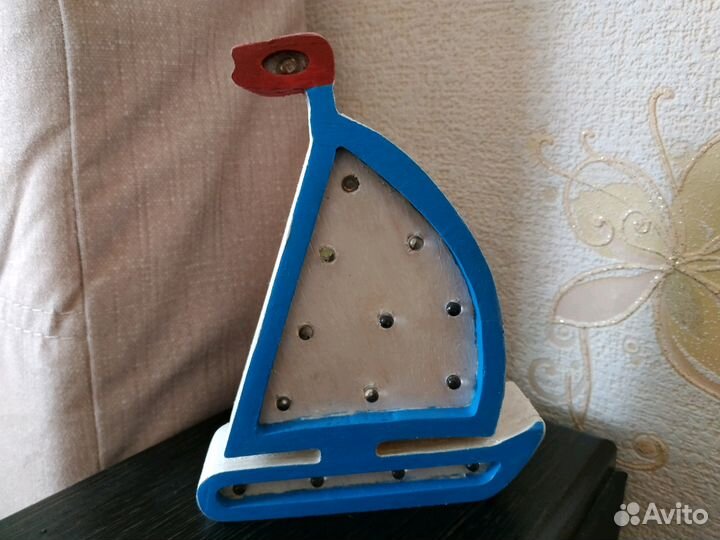 Детский Деревянный ночник кораблик