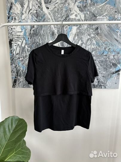 Футболка для кормления черная