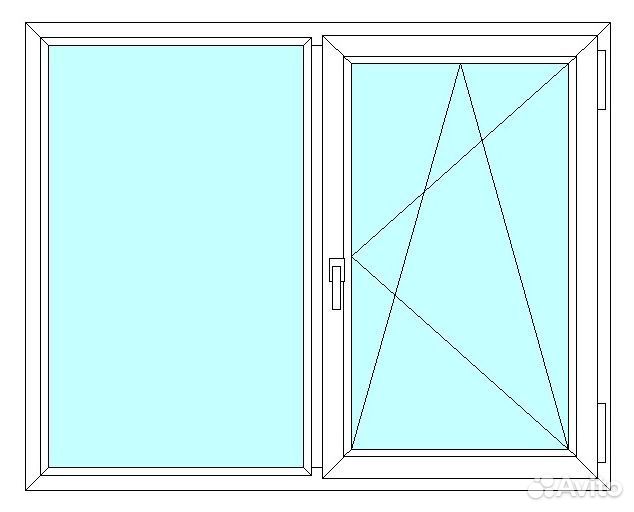 Окно veka WHS60, 2 ств., 2-кам. с/п, 2000x1300