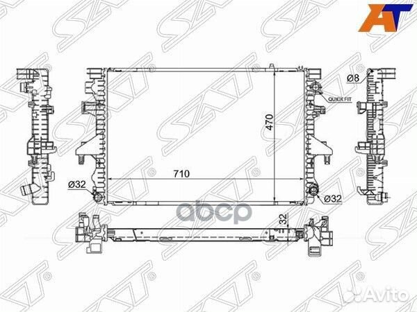 Радиатор Volkswagen Transporter 03-15 / Multiva
