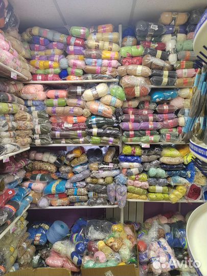 Пряжа нитки для вязания, мохер, хлопок, шерсть