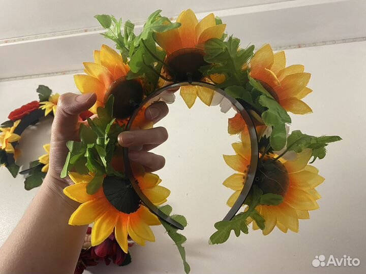 Ободок с цветами на голову