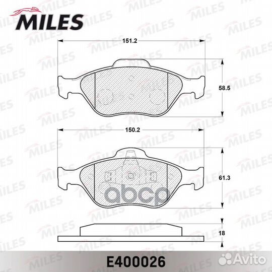 Колодки тормозные передние ford fiesta 9501/01