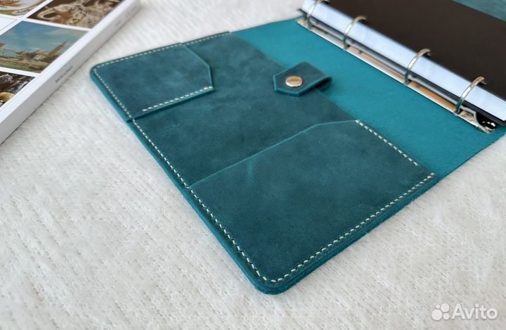 Кожаный ежедневник на кольцах А5 