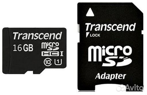 Карта памяти microsdhc 16Gb Class10 Transcend