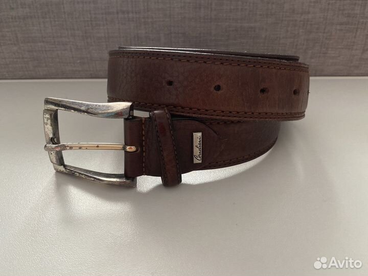 Ремень кожаный коричневый Corneliani