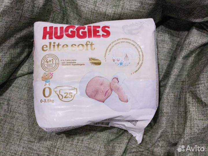 Подгузники huggies elite soft 0