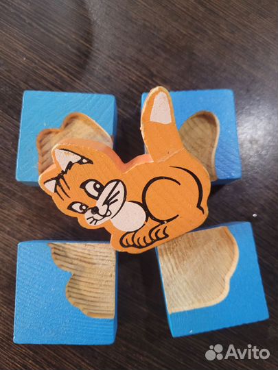 Пазл для малышей. Доска-вкладыш: Животные. Кубики