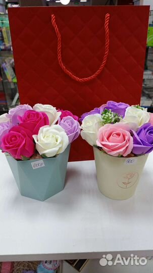 Цветы из роз мыла