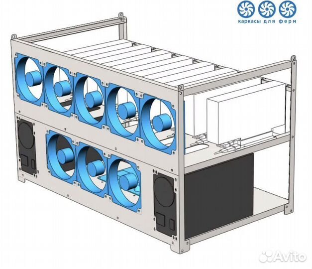 Каркас для майнинг фермы 8 видеокарт
