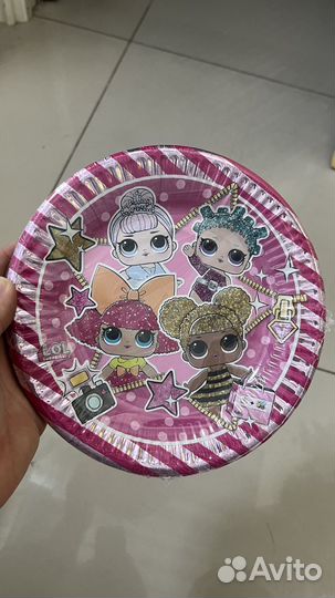 Одноразовые тарелки с куклами 20 см