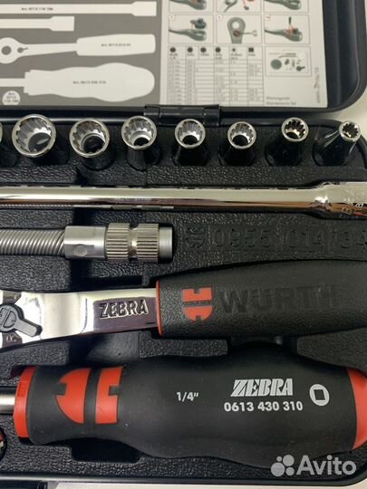 Набор бит и головок Wurth 1/4 multi 34 предмета