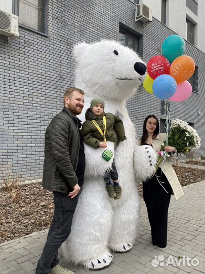 Белый Мишка. Поздравление. Ростовая кукла