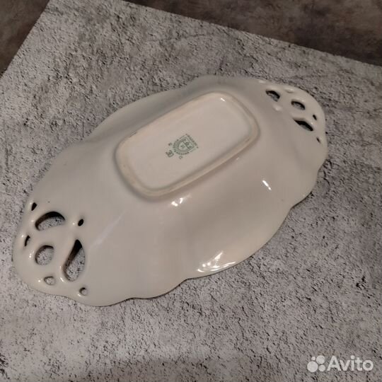 Блюдо Коростень прорезной фарфор шикарное