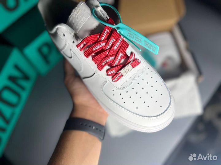 Кроссовки Nike air force x Supreme white оригинал