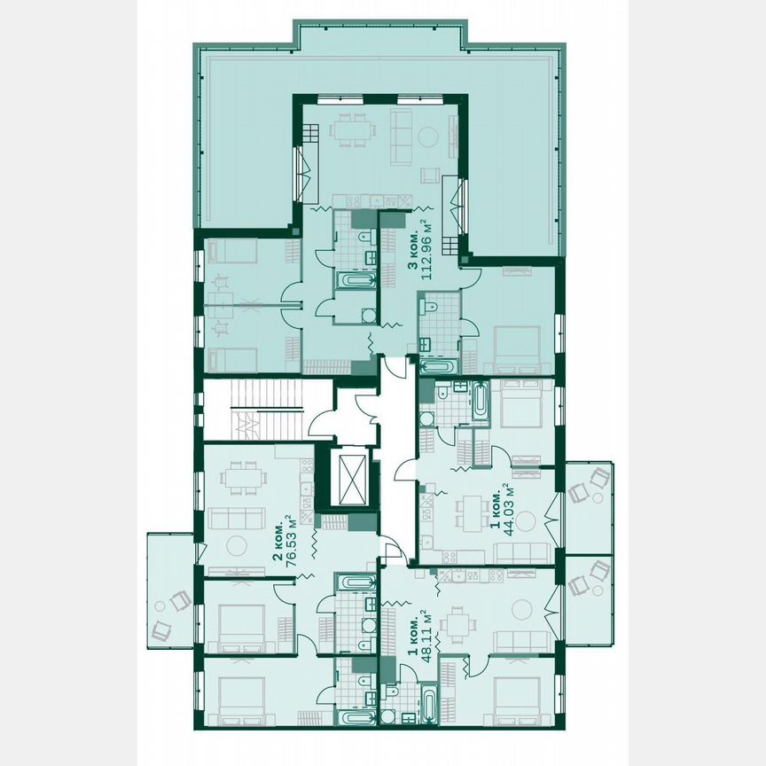 3-к. квартира, 113,1 м², 10/14 эт.