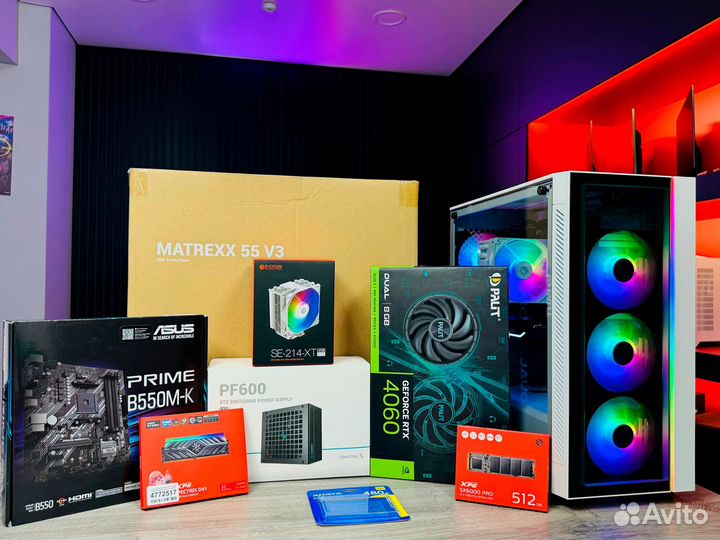 Игровой пк на RTX 4060/Ryzen 5 5600/16GB/SSD