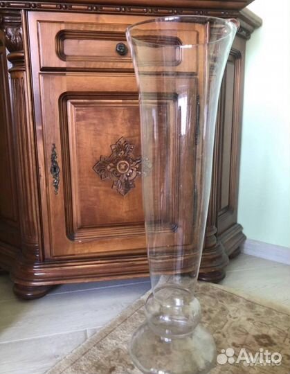 Ваза стеклянная высокая 70 см