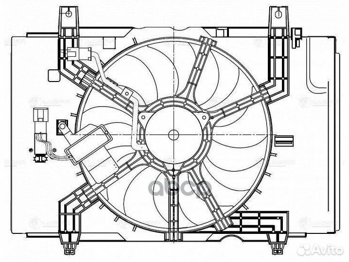 Вентилятор радиатора nissan tiida 04- (с кожухо