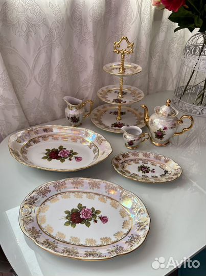 Новый Столовый сервиз Bohemia Роза Перламутр