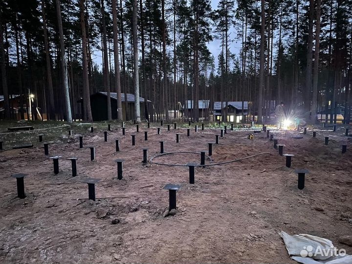 Сваи винтовые, фундамент под дом, баню