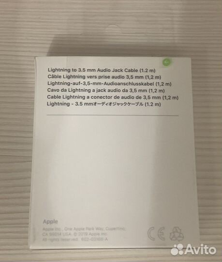 Кабель apple lightning to 3.5 mm оригинал