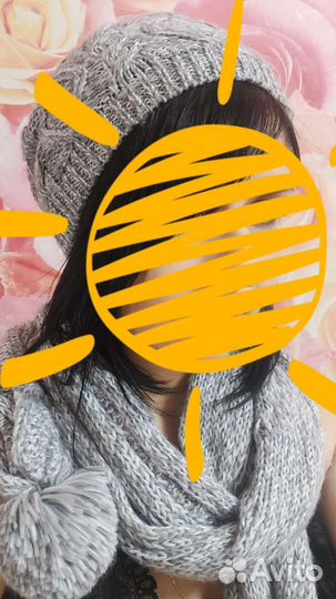 Комплект шапка и шарф женский