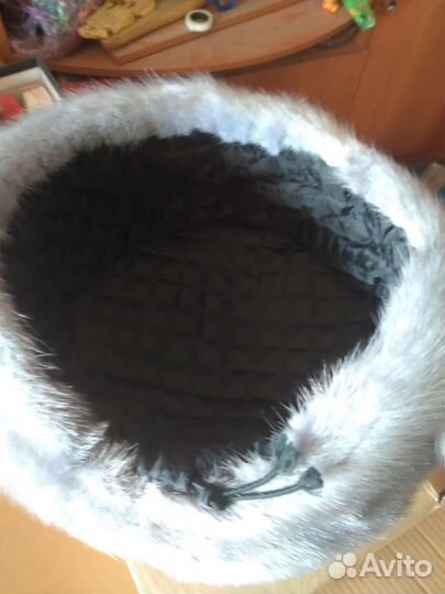 Берет из голубой норки