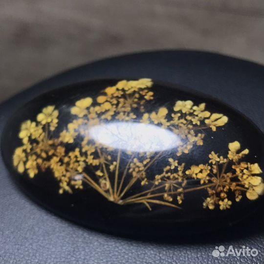 Советская Брошь Гербарий Эпоксидная Смола СССР