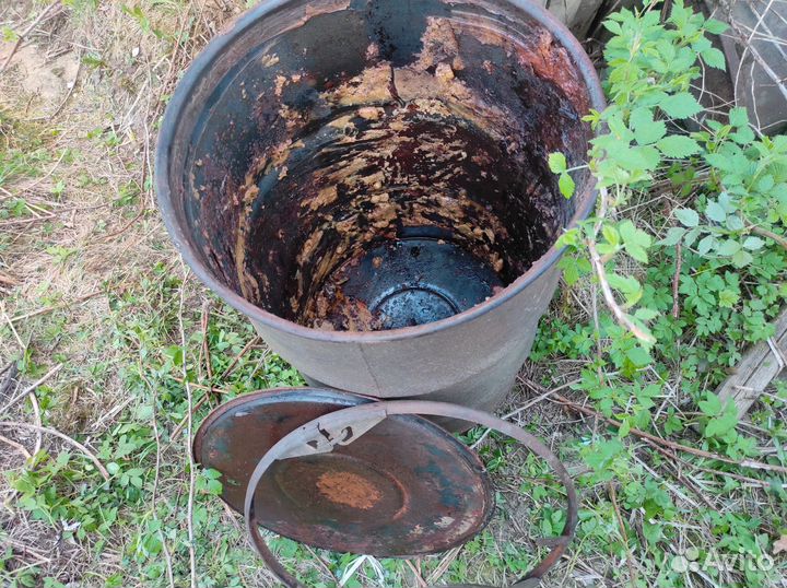 Бочки метал, костра 200л, ящ. Нерж, оранж. Труба