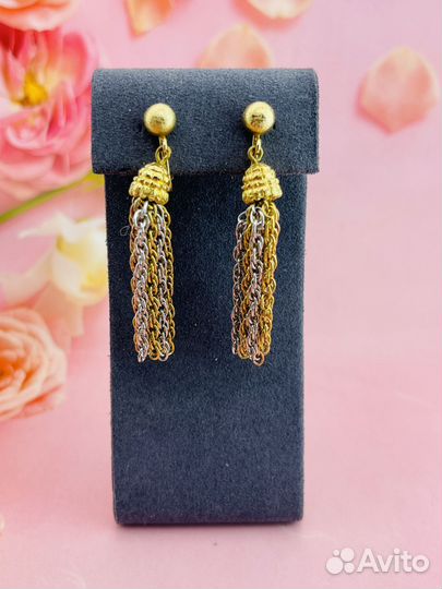 Винтажные серьги 70 гг США К10 Д