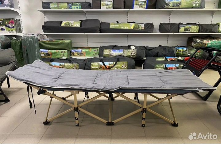 Раскладушка Кровать туристическая с матрасом