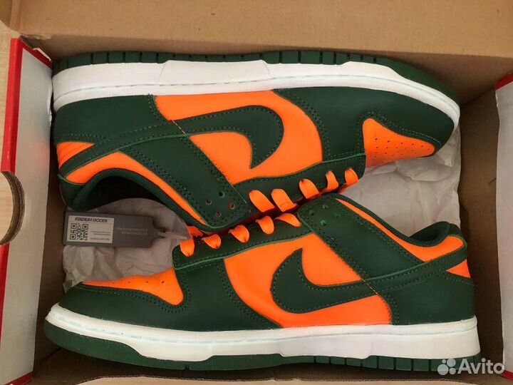 Nike Dunk Low Retro 'Miami Hurricanes' Оригинал