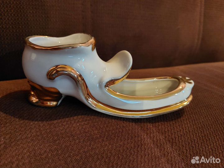 Пепельница игольница СССР фарфор Башмачок