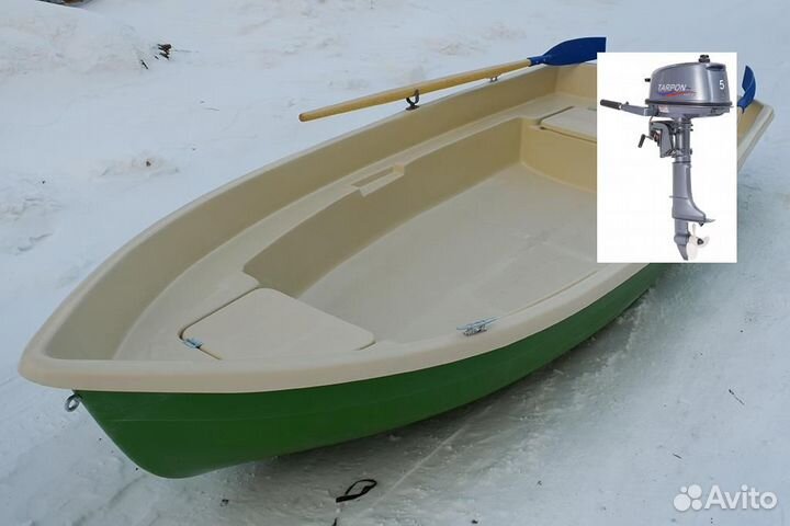 Пластиковая лодка с мотором Тортилла-4 с Рундуками