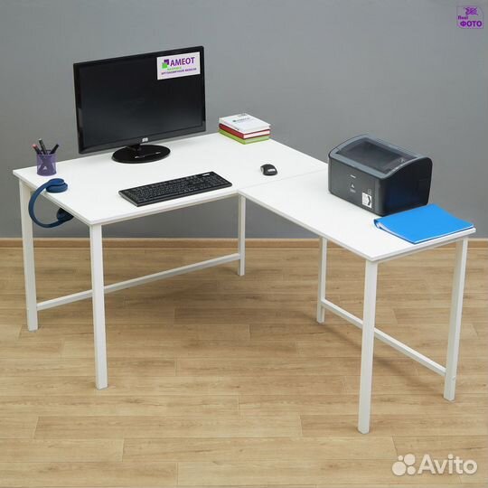 Белый угловой стол Даврит 1WW 120х120