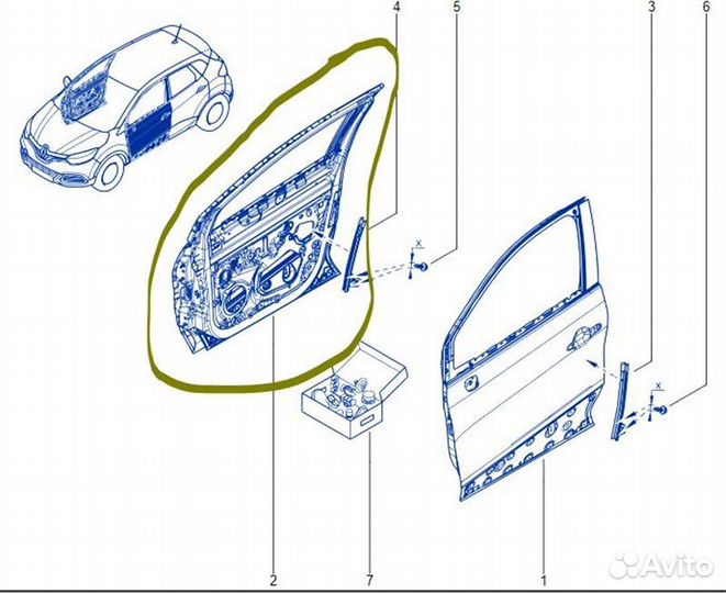 Дверь передняя правая Renault Kaptur RBA